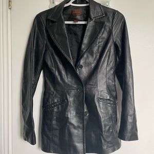 Black Italian leather coat, Danier brand